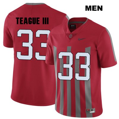 Men's NCAA Ohio State Buckeyes Master Teague #33 College Stitched Elite Authentic Nike Red Football Jersey BP20V75PH